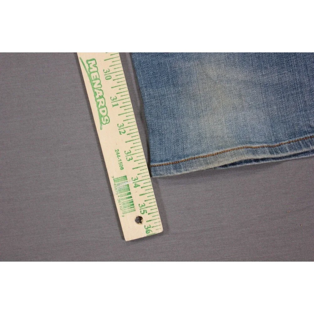 Hudson Byron Straight Jeans Mens Blue Straight Leg Denim Distressed 38